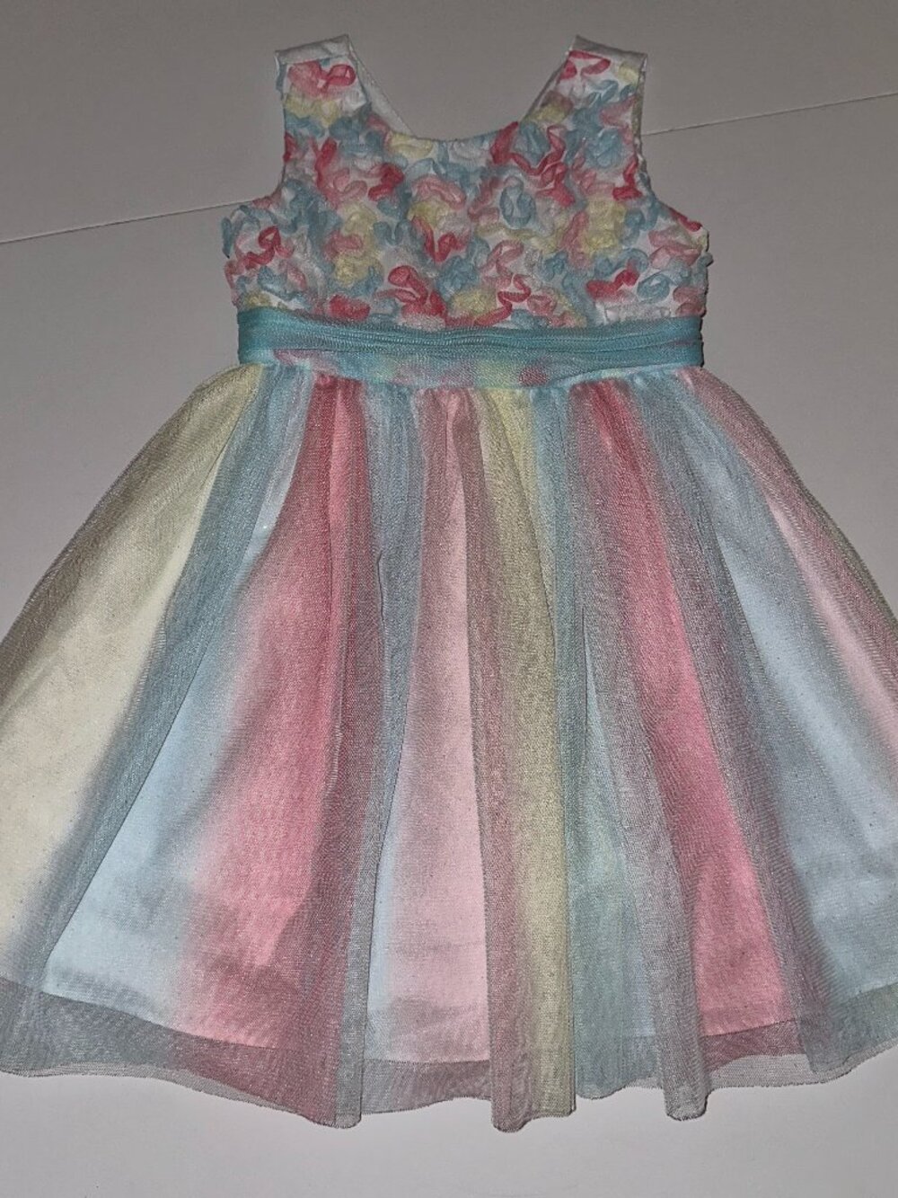 Jona Michelle Toddler Girls Multicolor Pastel Easter Spring Floral Dress Size 3T